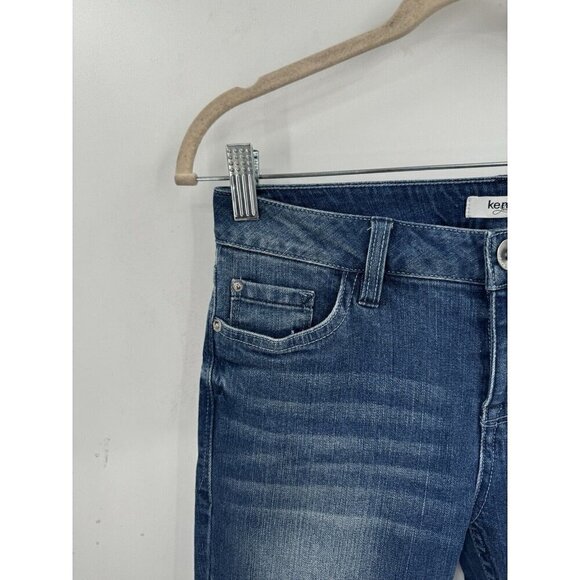 Kensie Ankle Biter Jean Women 25 Blue Denim Embroidered Fairy Bohemian Western - Picture 3 of 9